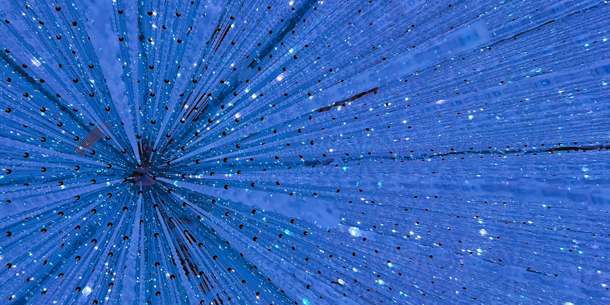 sparkling lines converge into a single point